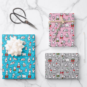 Fun Festive Christmas Cows Wrapping Paper Sheet
