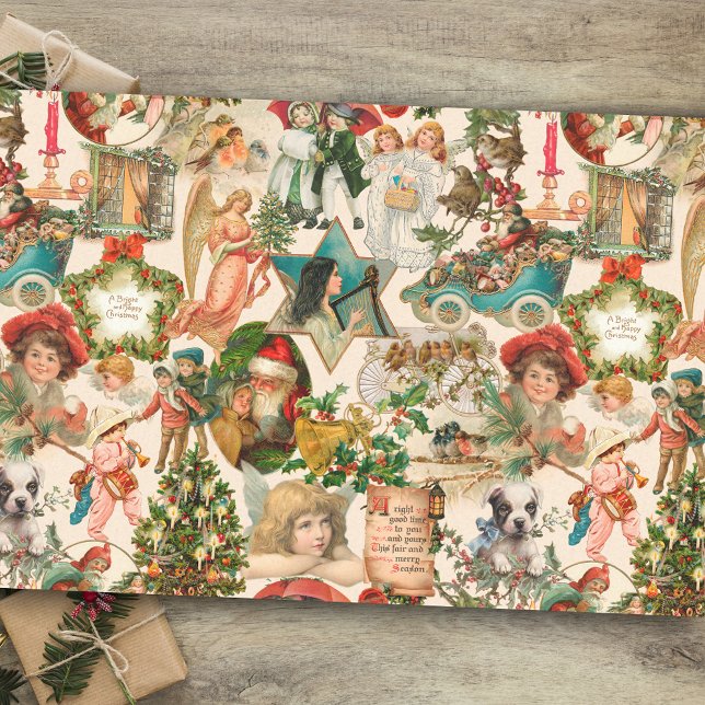 Fun, Festive & Colourful Vintage Christmas Ephemer Tissue Paper (Creator Uploaded)