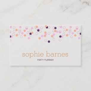 Fun Festive Confetti Party Planner Business Card