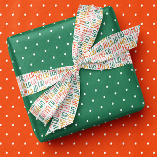 Fun festive falala hohoho Christmas holiday Satin Ribbon