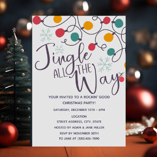 Fun & Festive "Jingle All The Way" Holiday Party Invitation