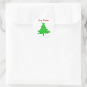 Fun Festive Merry Christmas Trees Classic Round Sticker
