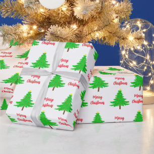 Fun Festive Merry Christmas Trees Wrapping Paper