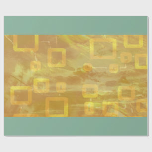 Fun Festive Modern Chic Green and Yellow Wrapping Paper