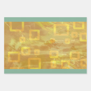 Fun Festive Modern Chic Green and Yellow Wrapping Paper Sheet