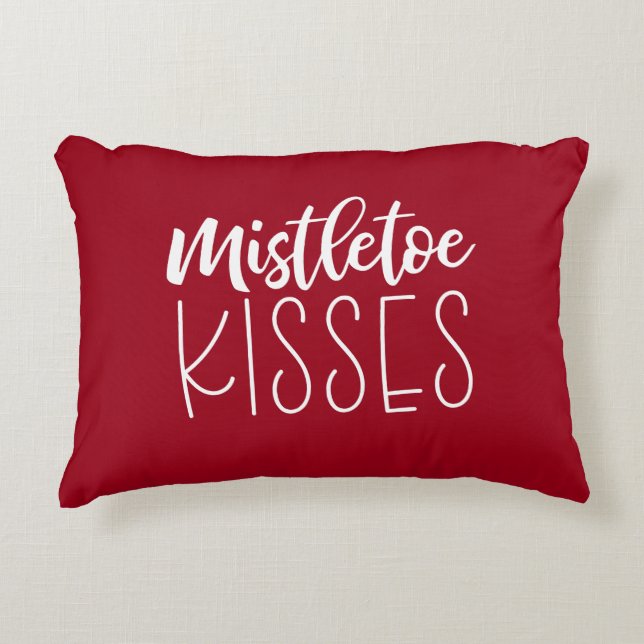 Fun Festive Red Christmas Throw Pillow (Front)