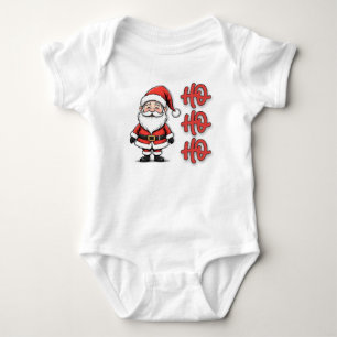 Fun Festive Santa Claus Ho Ho Ho Christmas Baby Bodysuit