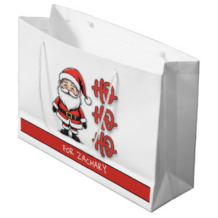 Fun Festive Santa Claus Ho Ho Ho Christmas Large Gift Bag