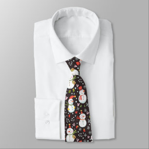 Fun Festive Snowman Christmas Winter Tie