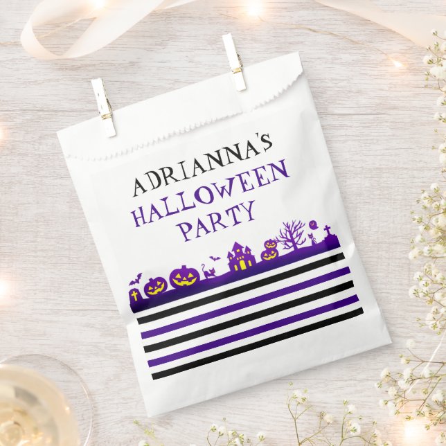 Fun & Festive Spooky Scene Custom Halloween  Favour Bags (Clipped)