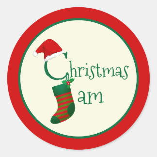 Fun Festive Whimsical Christmas Jam Sticker Label