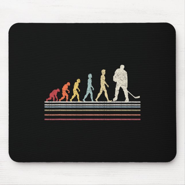 Fun Field Hockey Evolution Of Man Sport Retro Vint Mouse Mat (Front)