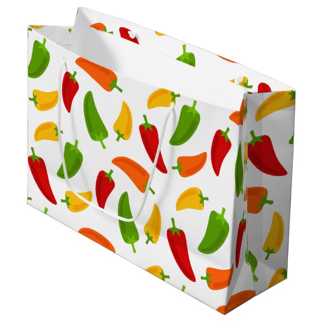 Fun Fiesta Chilli peppers fun large gift bag (Front Angled)