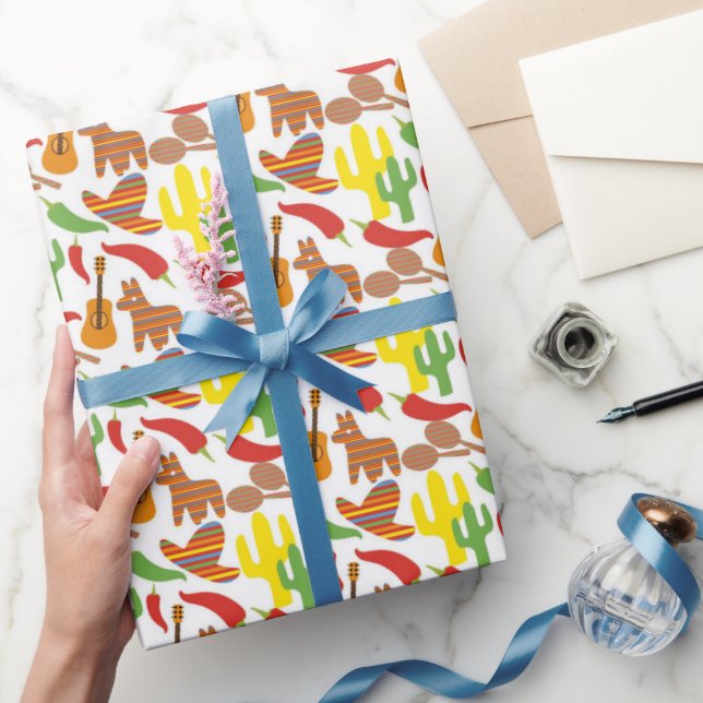 Fun Fiesta mixed pattern party wrap Wrapping Paper (Gifting)
