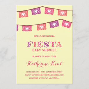 Fun Fiesta   Pink Girls Baby Shower Invitation