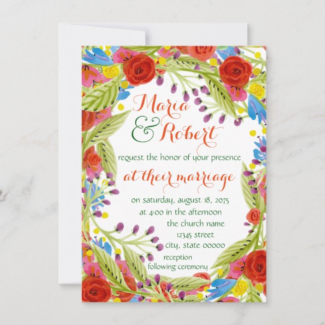 Fun Fiesta Wedding Invitation (Front)