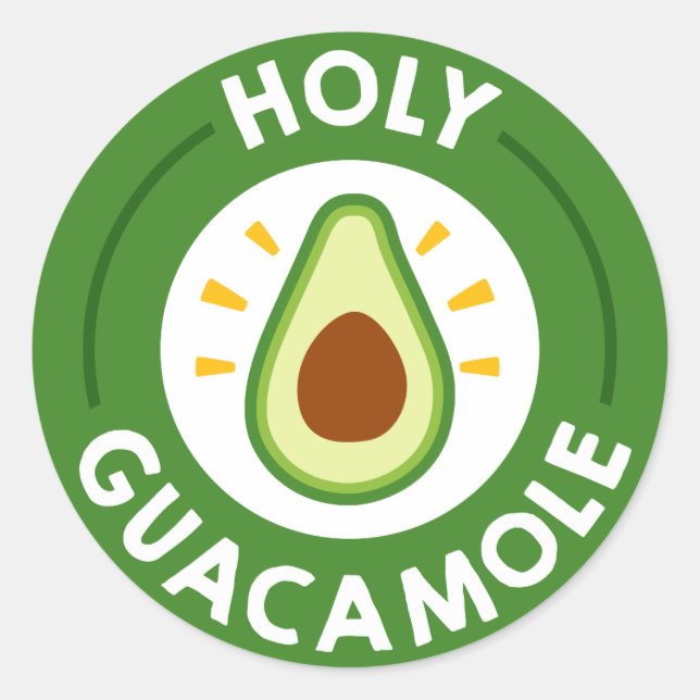 Fun Fiesta word art guacamole party sticker (Front)