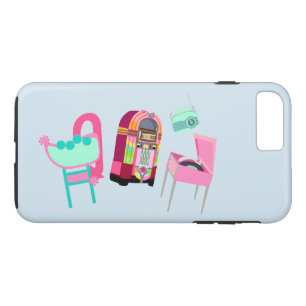 Fun Fifties Music Time Retro Cartoon Art Design iPhone 8 Plus/7 Plus Case