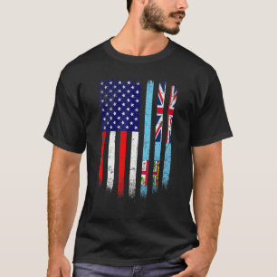 Fun Fiji Flag American Flag Men Women Kid Patrioti T-Shirt