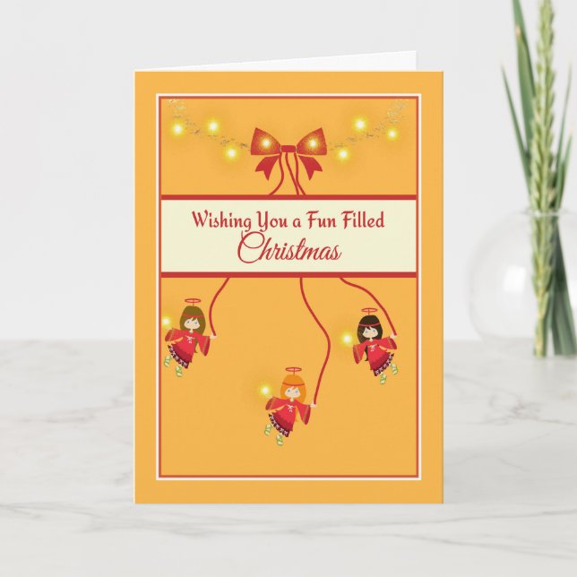 Fun Filled Christmas Card with Little Angels (Front)