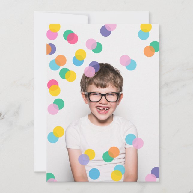 Fun-Filled Confetti Shower Kids Birthday Party Invitation (Front)