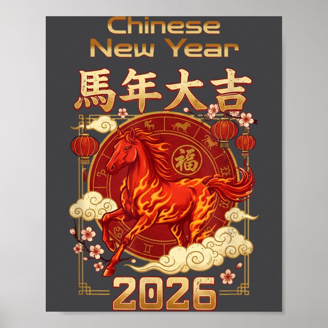 Fun Fire Horse 2026 Lunar New Year Energy Adventur Poster (Front)