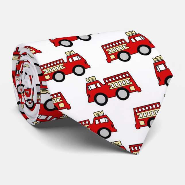 Fun fire truck pattern work tie (Rolled)