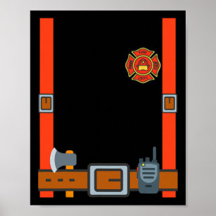 Fun Fireman Halloween - Firefighter Cosplay Costum Poster