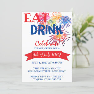 Fun Fireworks BBQ Invitation