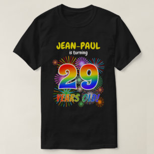Fun Fireworks, Rainbow Look "29", 29th Birthday T-Shirt