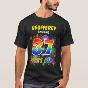 Fun Fireworks, Rainbow Look "37", 37th Birthday T-Shirt