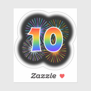 Fun Fireworks + Rainbow Pattern "10" Event #