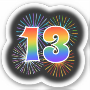 Fun Fireworks + Rainbow Pattern "13" Event #
