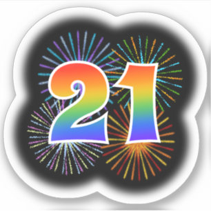 Fun Fireworks + Rainbow Pattern "21" Event #