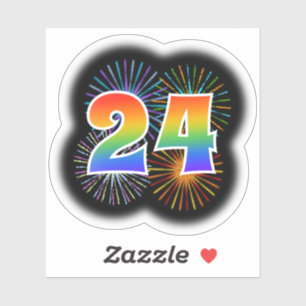 Fun Fireworks + Rainbow Pattern "24" Event #