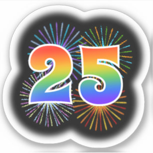 Fun Fireworks + Rainbow Pattern "25" Event #