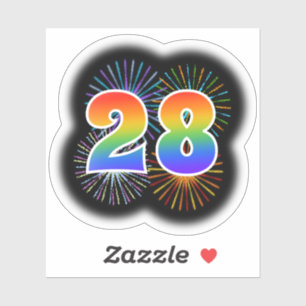 Fun Fireworks + Rainbow Pattern "28" Event #