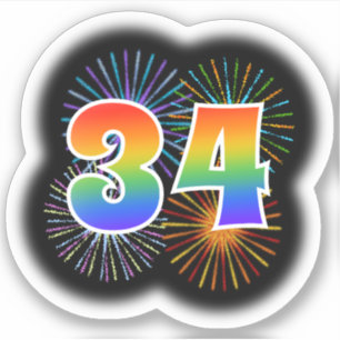 Fun Fireworks + Rainbow Pattern "34" Event #