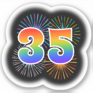 Fun Fireworks + Rainbow Pattern "35" Event #