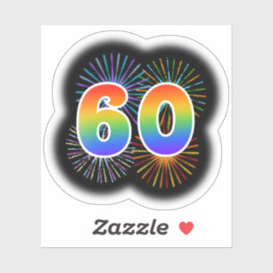 Fun Fireworks + Rainbow Pattern "60" Event #