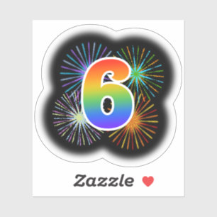 Fun Fireworks + Rainbow Pattern "6" Event #