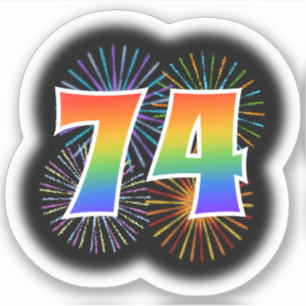 Fun Fireworks + Rainbow Pattern "74" Event #