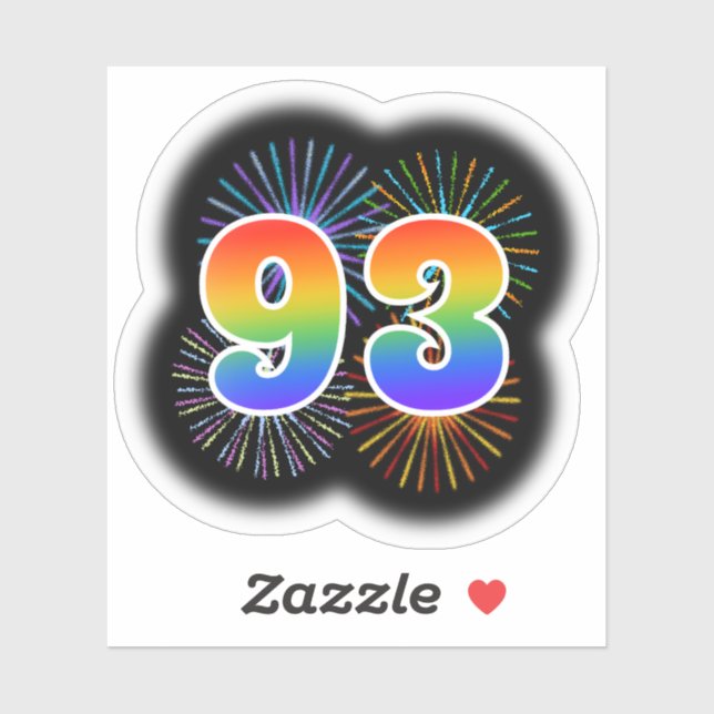 Fun Fireworks + Rainbow Pattern "93" Event # (Sheet)