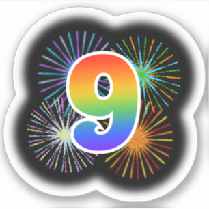 Fun Fireworks + Rainbow Pattern "9" Event #