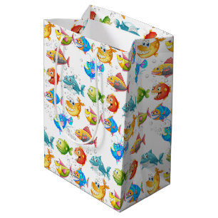 Fun Fish In Bubbles   Medium Gift Bag