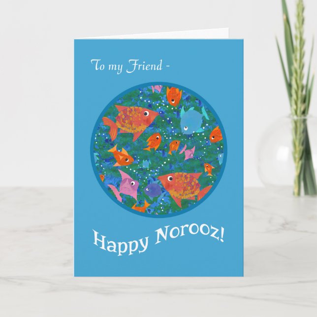 Fun Fish in the Sea Norooz Card for Friend (Front)