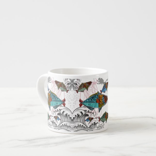 Fun Fish Mug Design using Needle Punch fish design (Front Left)