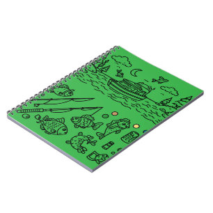 Fun Fishing Adventure Doodle Art Notebook