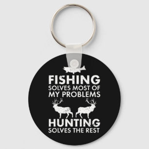 Fun Fishing And Hunting Gift Christmas Humor Hunte Key Ring