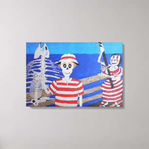 fun fishing canvas print